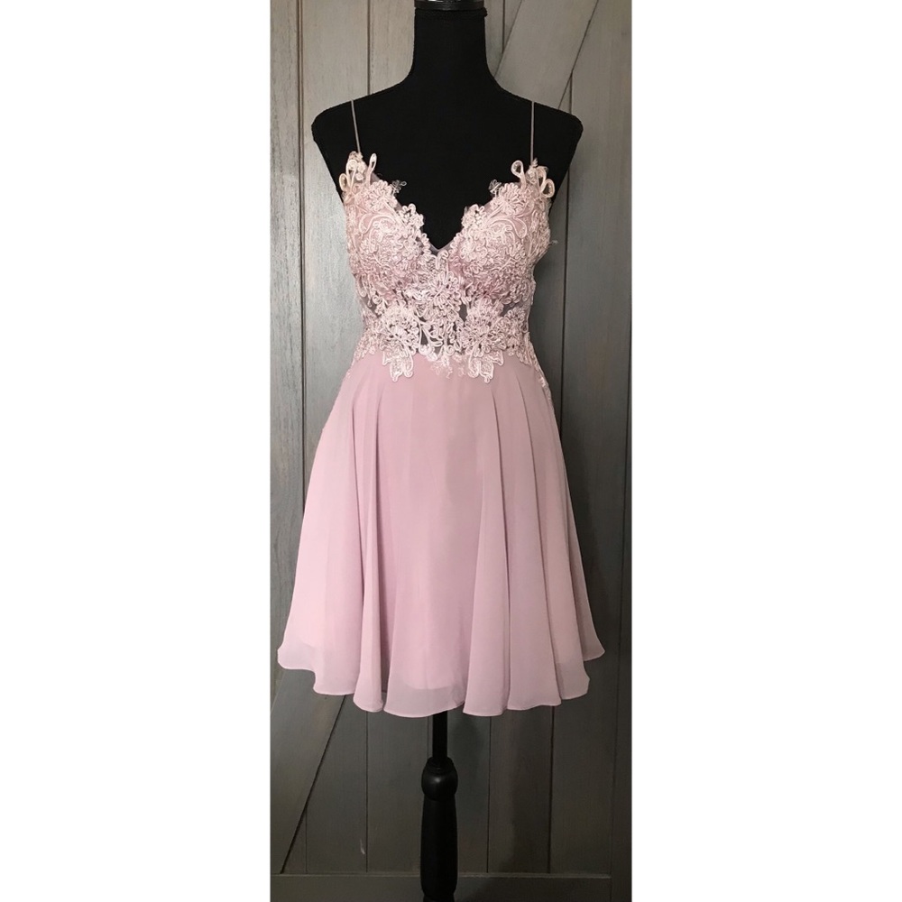 Lace-Appliqué-Bodice Party Dress